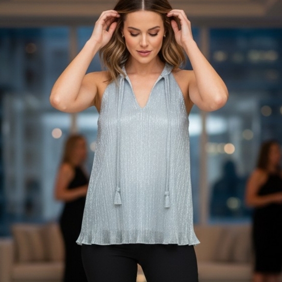 Worthington Shimmering Silver Blouse - Picture 3 of 6